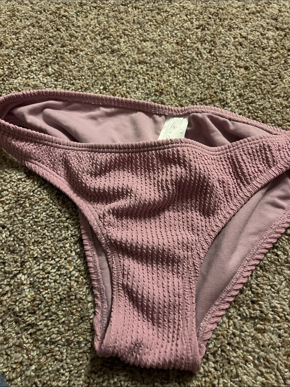 Salt + Cove Mauve Textured Bikini Bottom